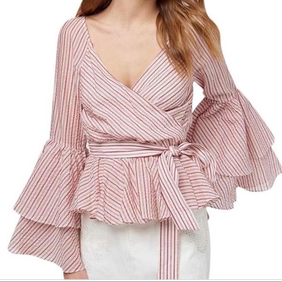 Rebecca Minkoff Red Striped Melly Blouse Size S - Picture 1 of 4